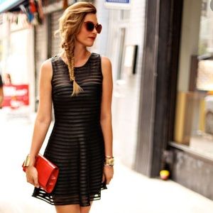 Parker Leather and Mesh Dress